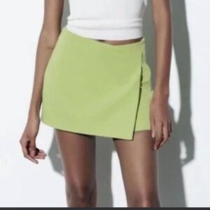 Women’s Lime Green Asymmetric Mini Skirt